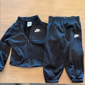 Nike Toddler Black Jogger Set with White Swoosh
